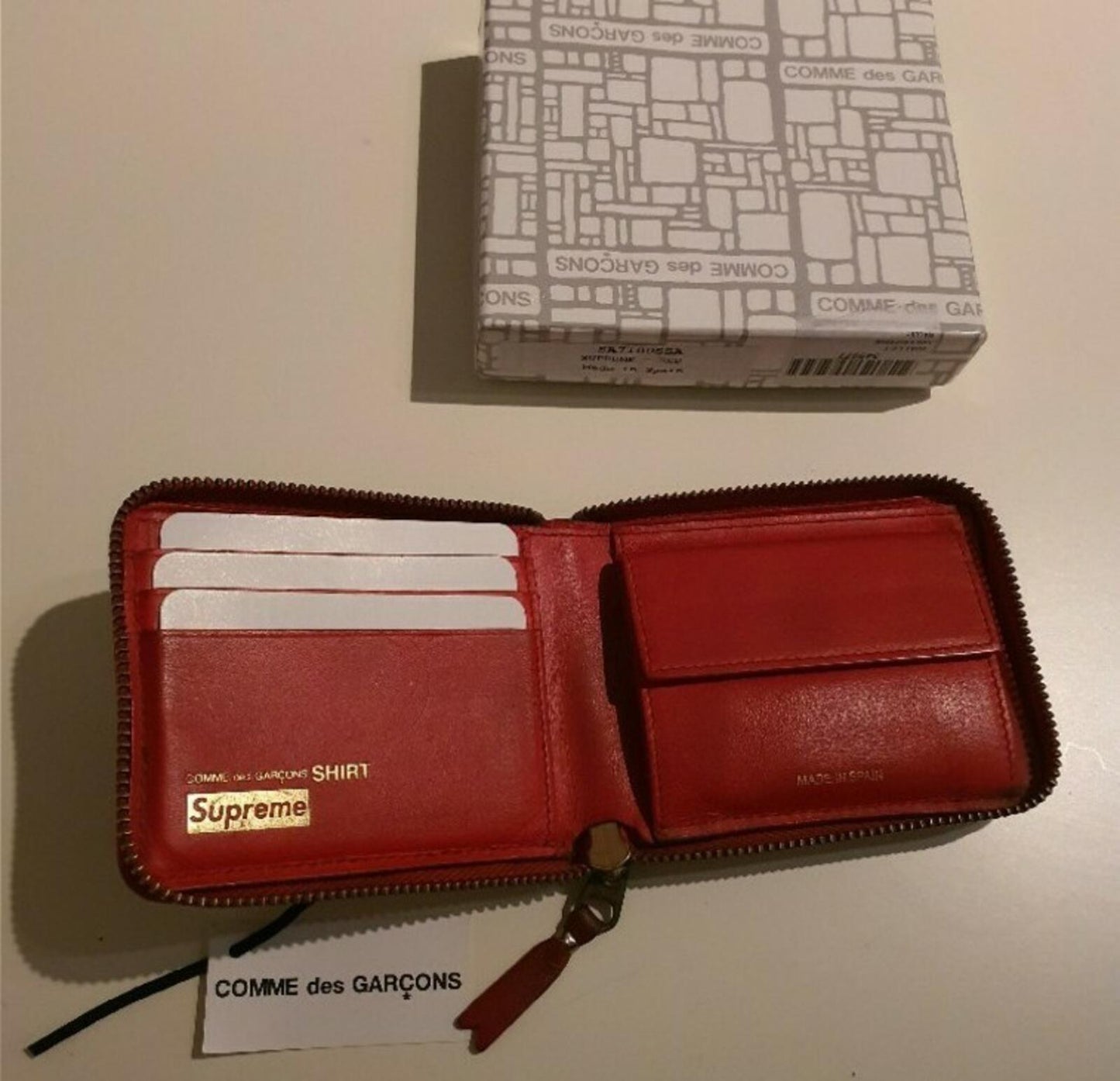 SS14 Supreme x Comme Des Garcons Polka dot wallet red CDG Rare Vintage Accessory