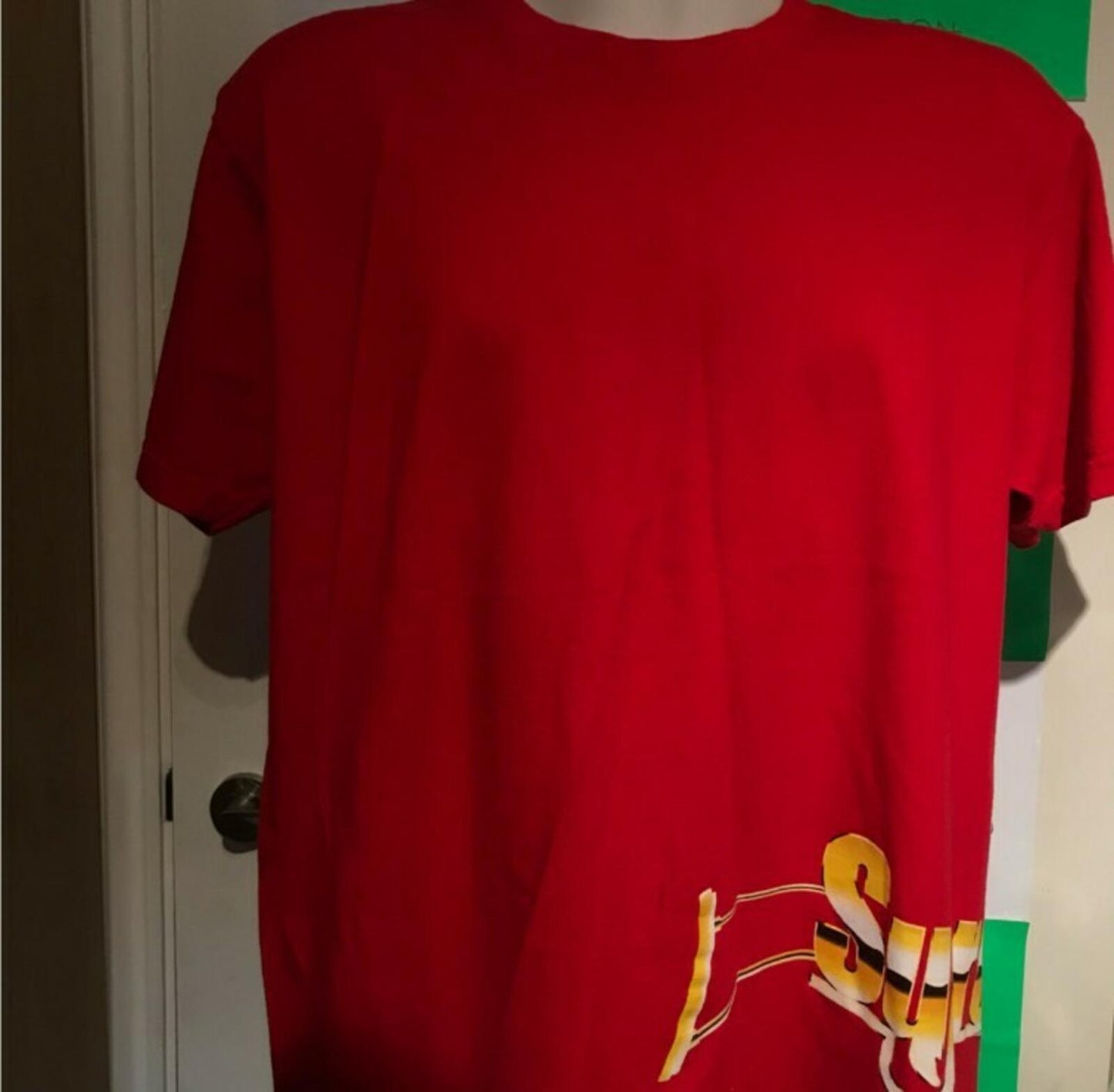 SS17 Supreme Automatic red tee Größe L großes T-Shirt AK47 Pistole