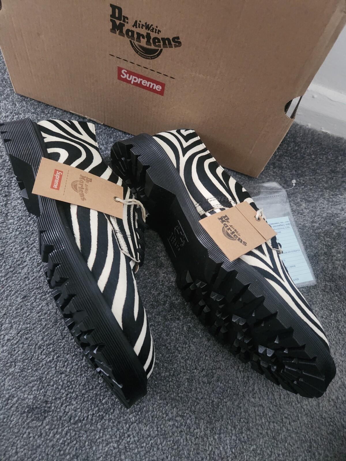 SS21 Supreme Dr. Martens Split Toe 5 Eye Zebra PR SAMPLES UK 9 US 10 EUR 43 New