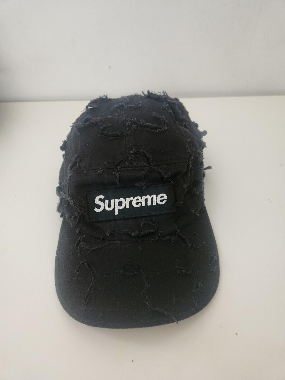 FW22 Supreme x Griffin Camp Cap Black Box logo Cotton Hat