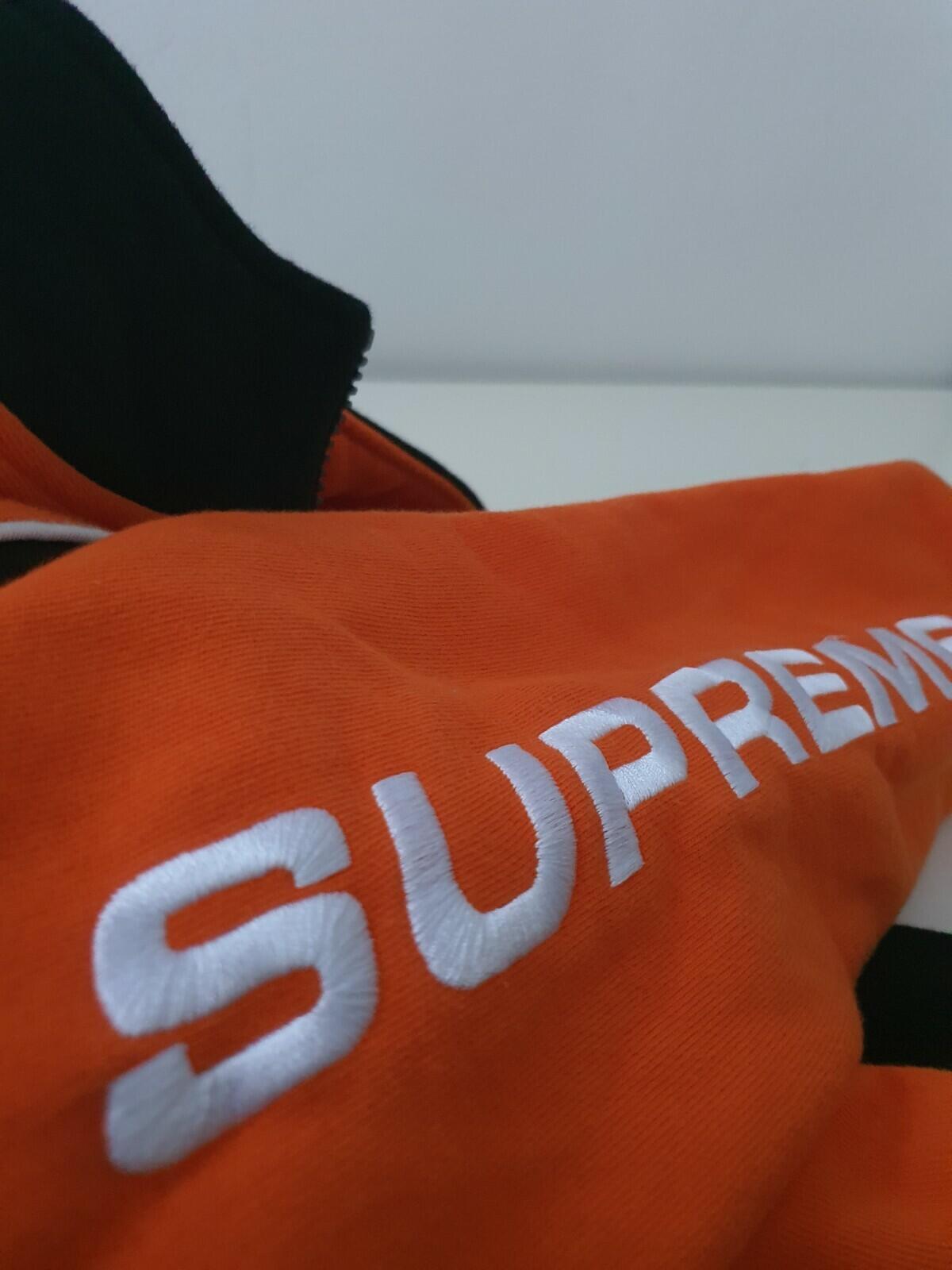 FW18 Supreme Sweatshirt Half-zip Speedway Black / Orange Crewneck size L large