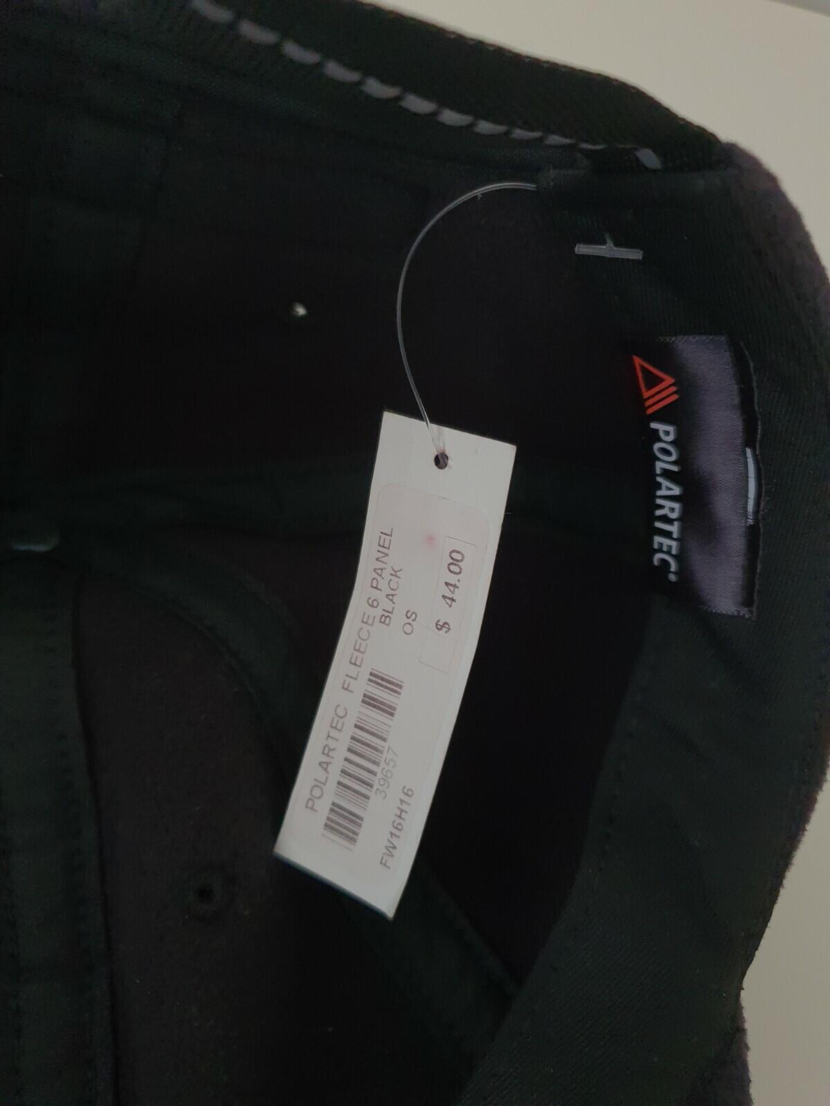 FW16 Supreme Polartec Fleece 6-panel black hat cap Reflective patch New with tag