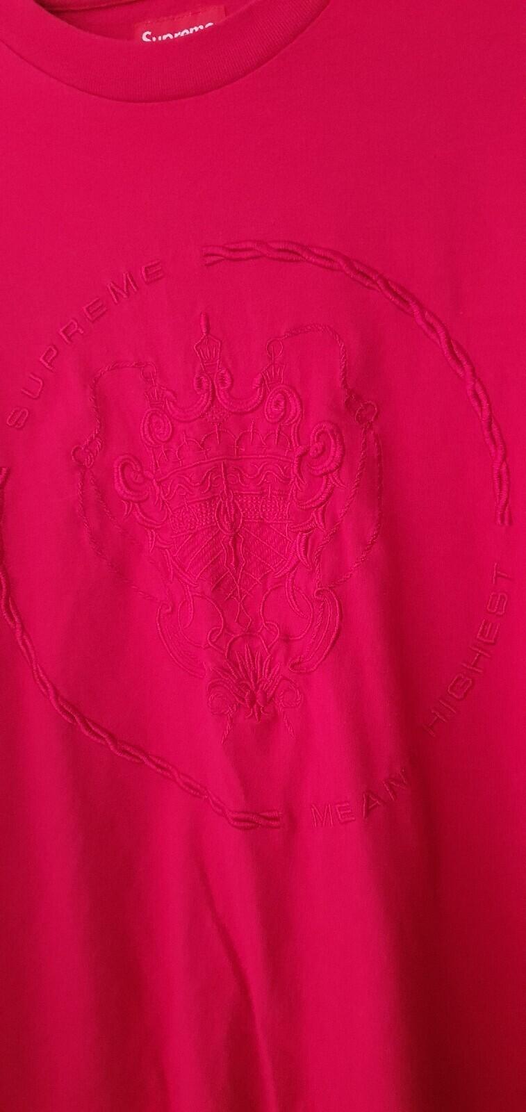 FW18 Supreme Crest L/S Top Medium Burgundy Long Sleeve Means Highest Embroidery