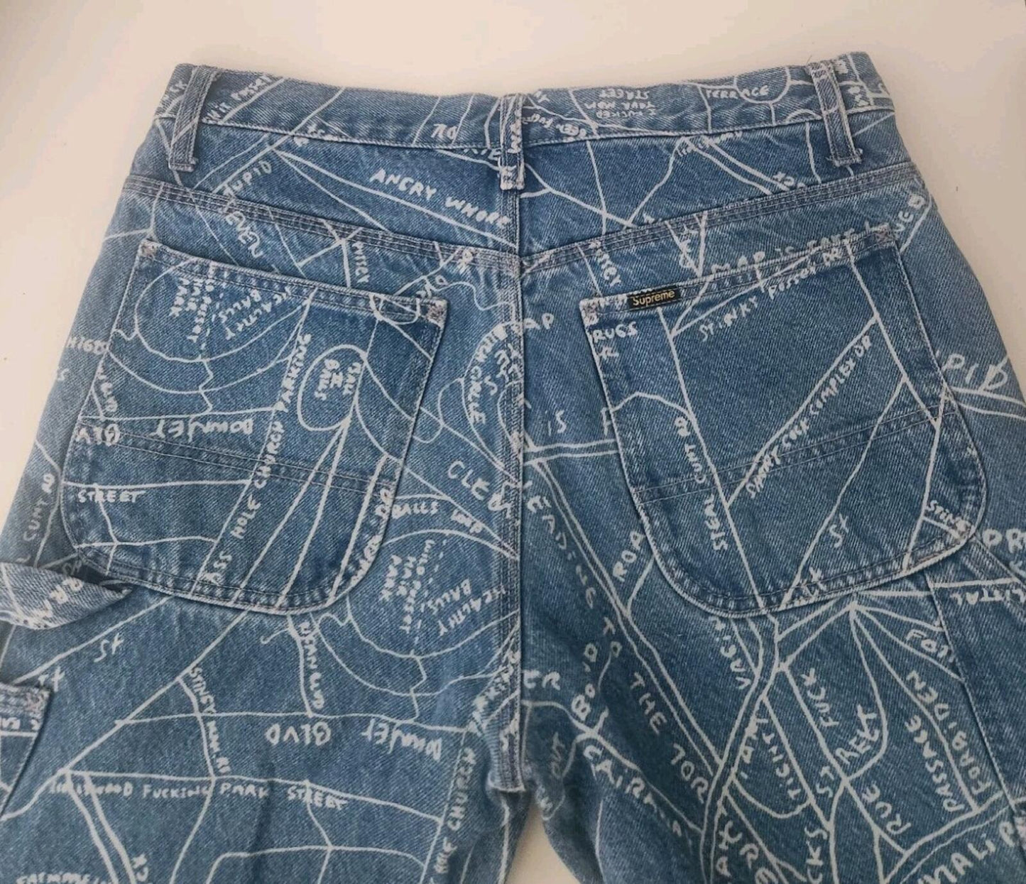 SS19 Supreme Gonz Map Denim Painter Hose Größe 30 W30 L30 Mark Gonzalez Jeans