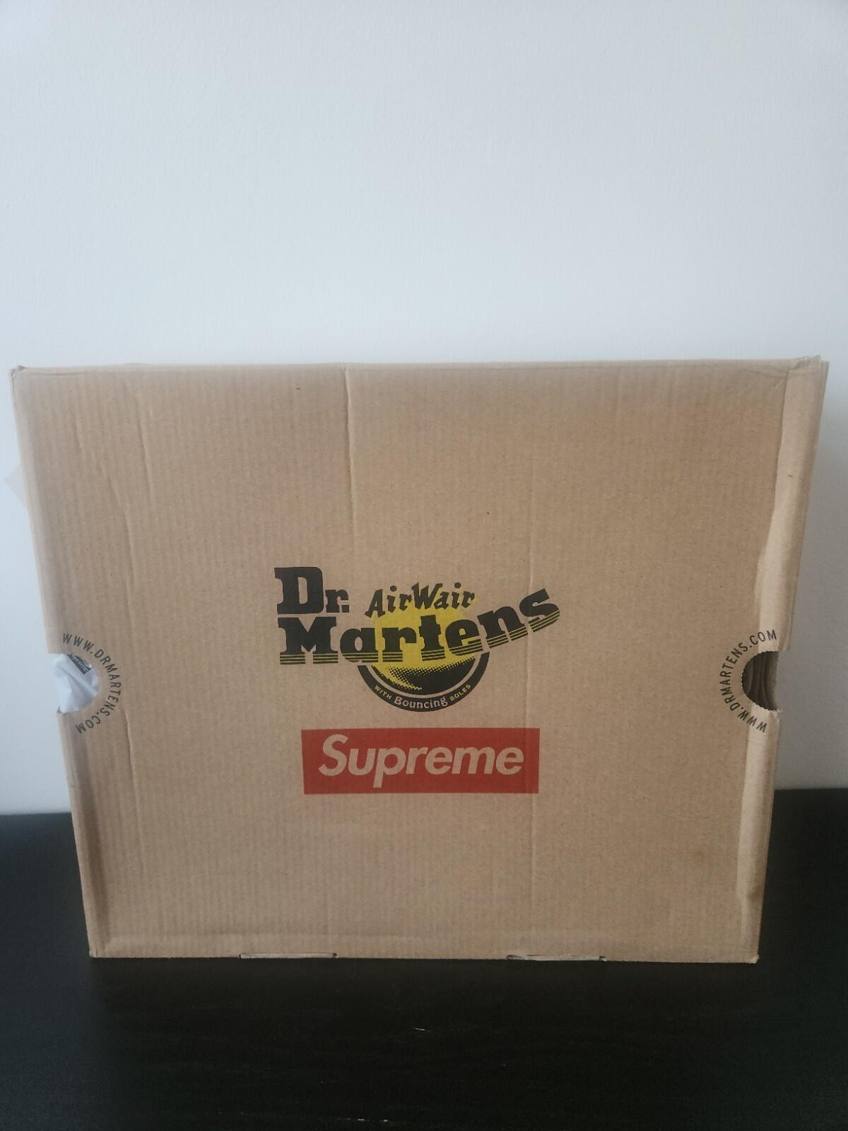 FW15 Supreme x Dr. Martens 6-Eye Boots Black UK 10 EU 45 US 11 Leather