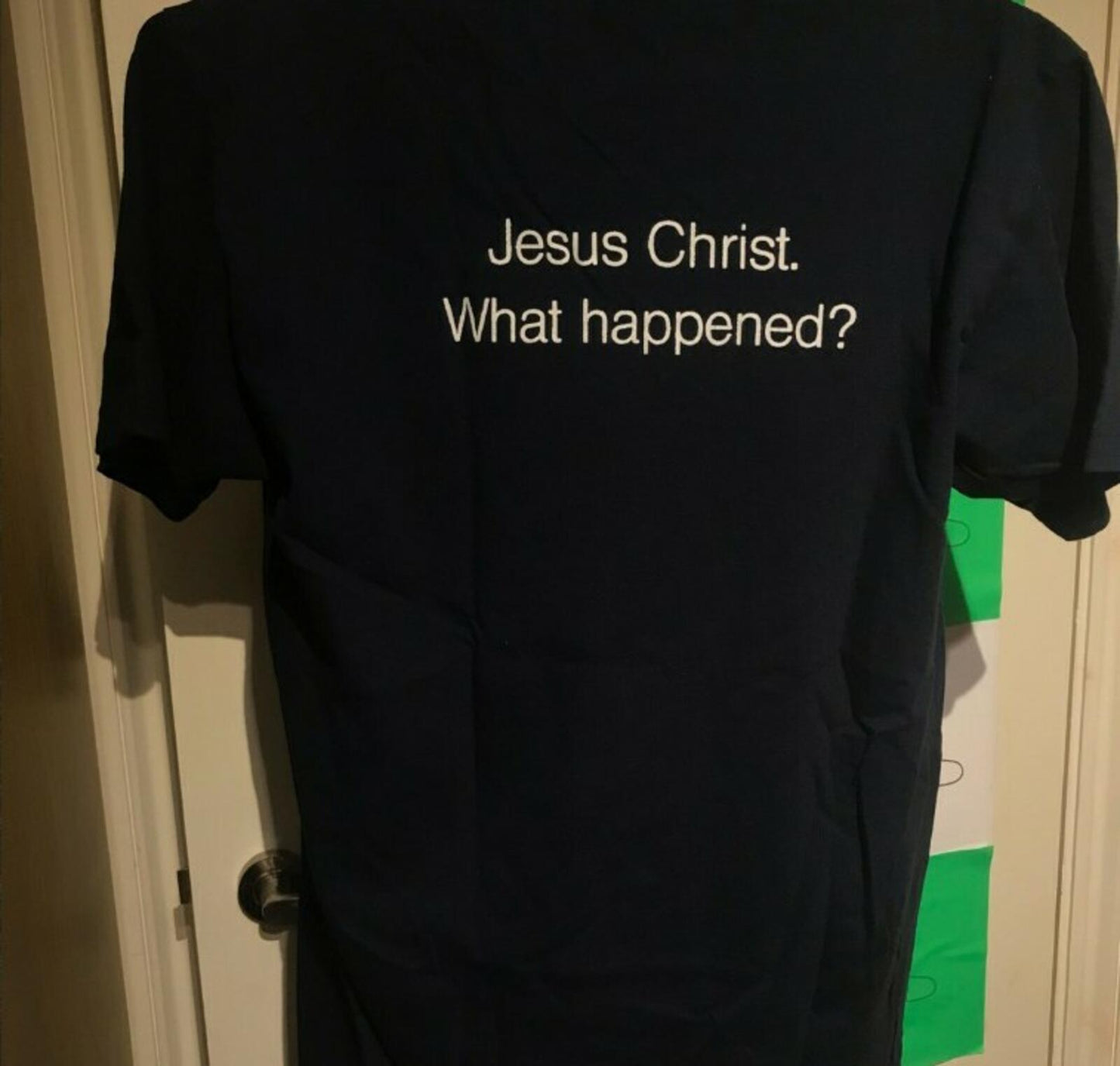 SS15 Supreme KIDS Hand Tee Navy Size L  Jesus Christ