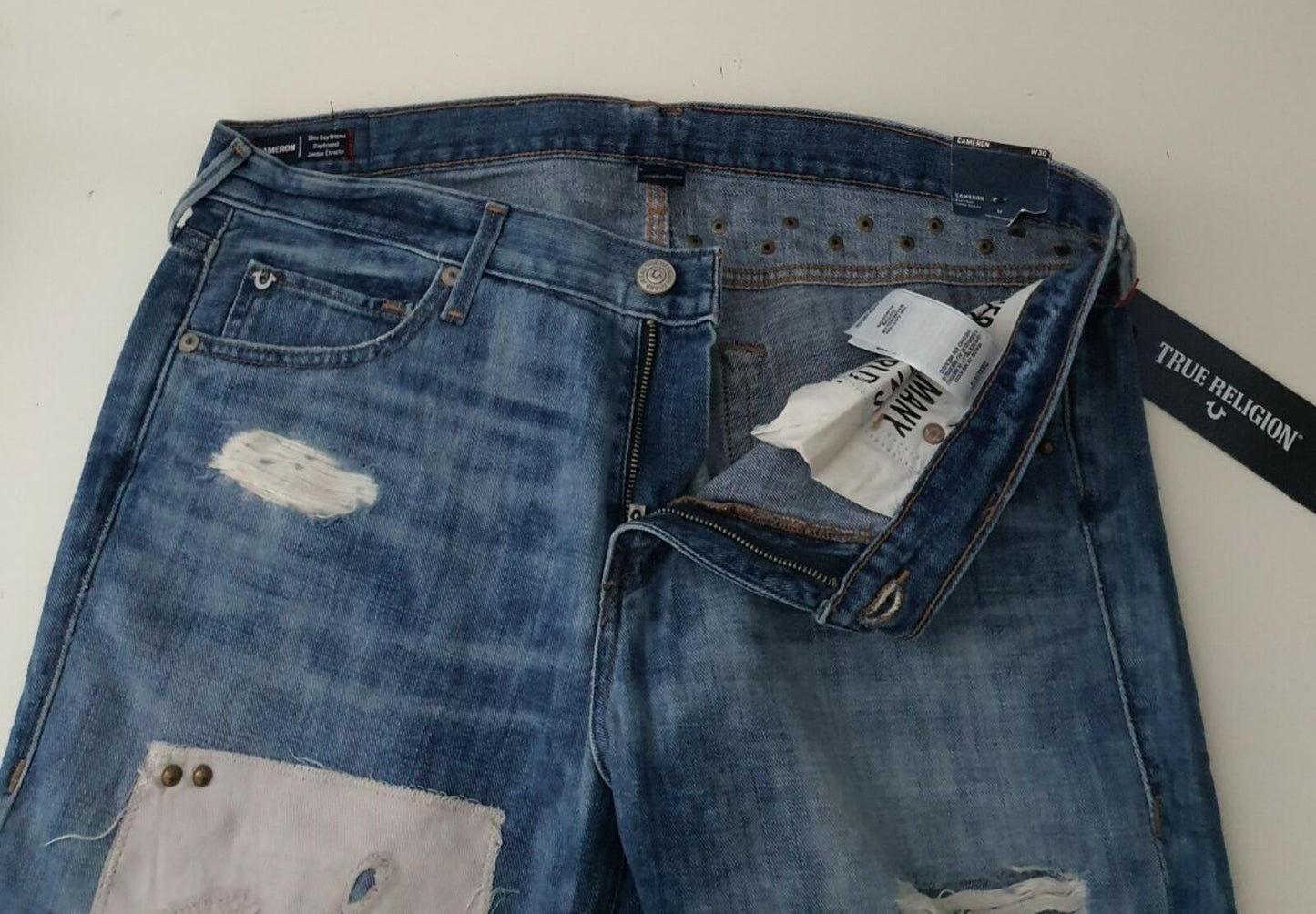 TRUE RELIGION Cameron Boyfriend Slim Jeans size 30 W34 L30 womens New With Tag