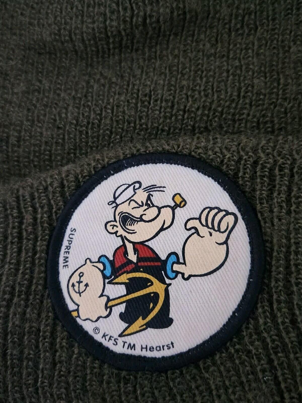FW10 Supreme Popeye Wollmütze Olive