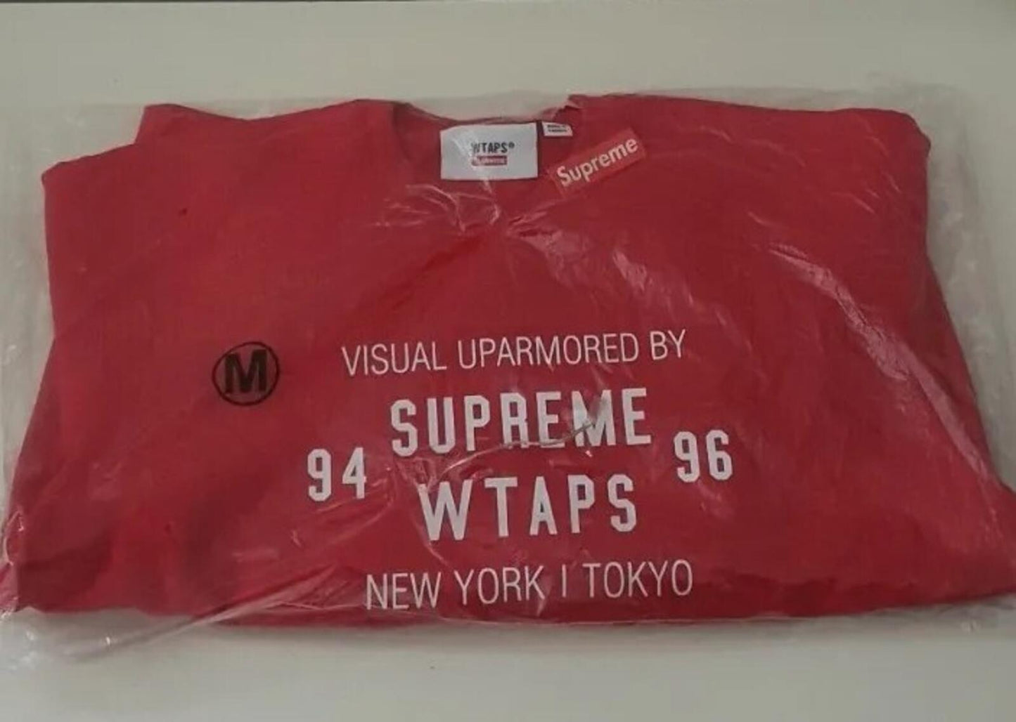FW21 Supreme x WTAPS crewneck red Sweatshirt size M medium New With Tag Jumper