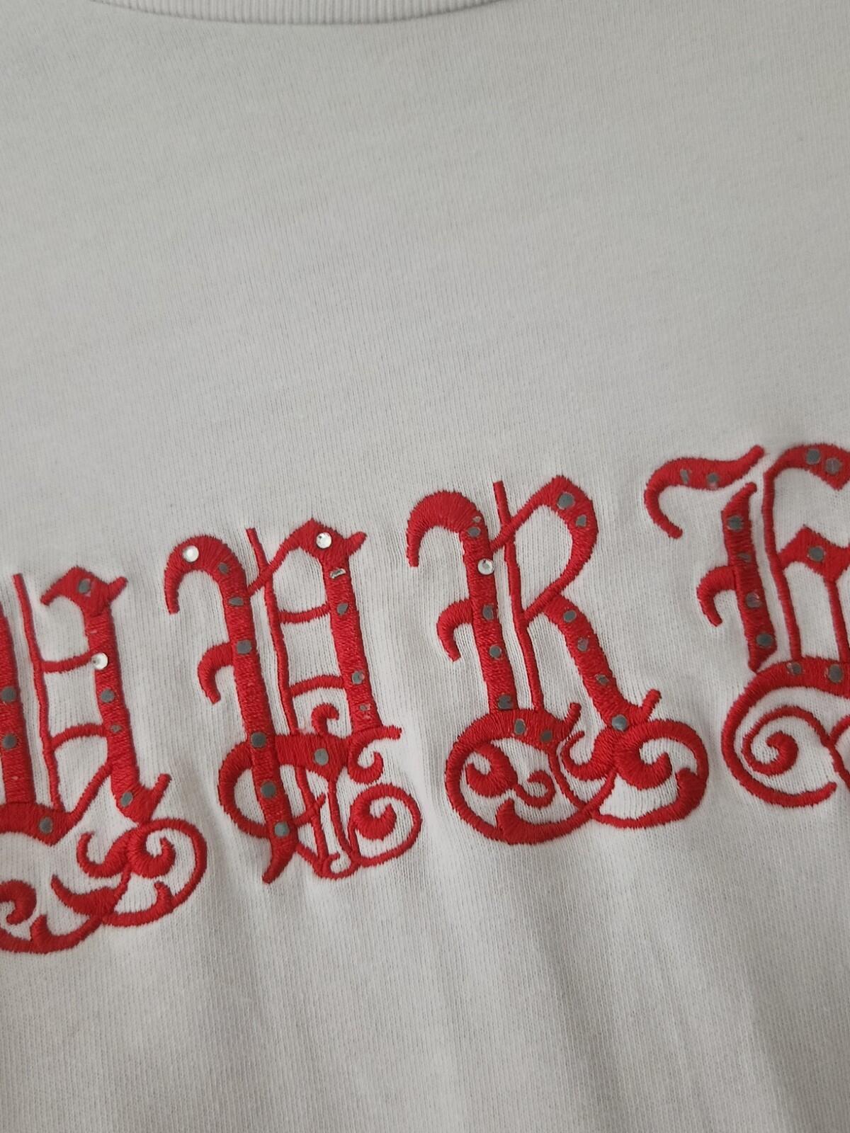 SS21 Supreme Old English Rhinestone S/S Top White Tee Size M