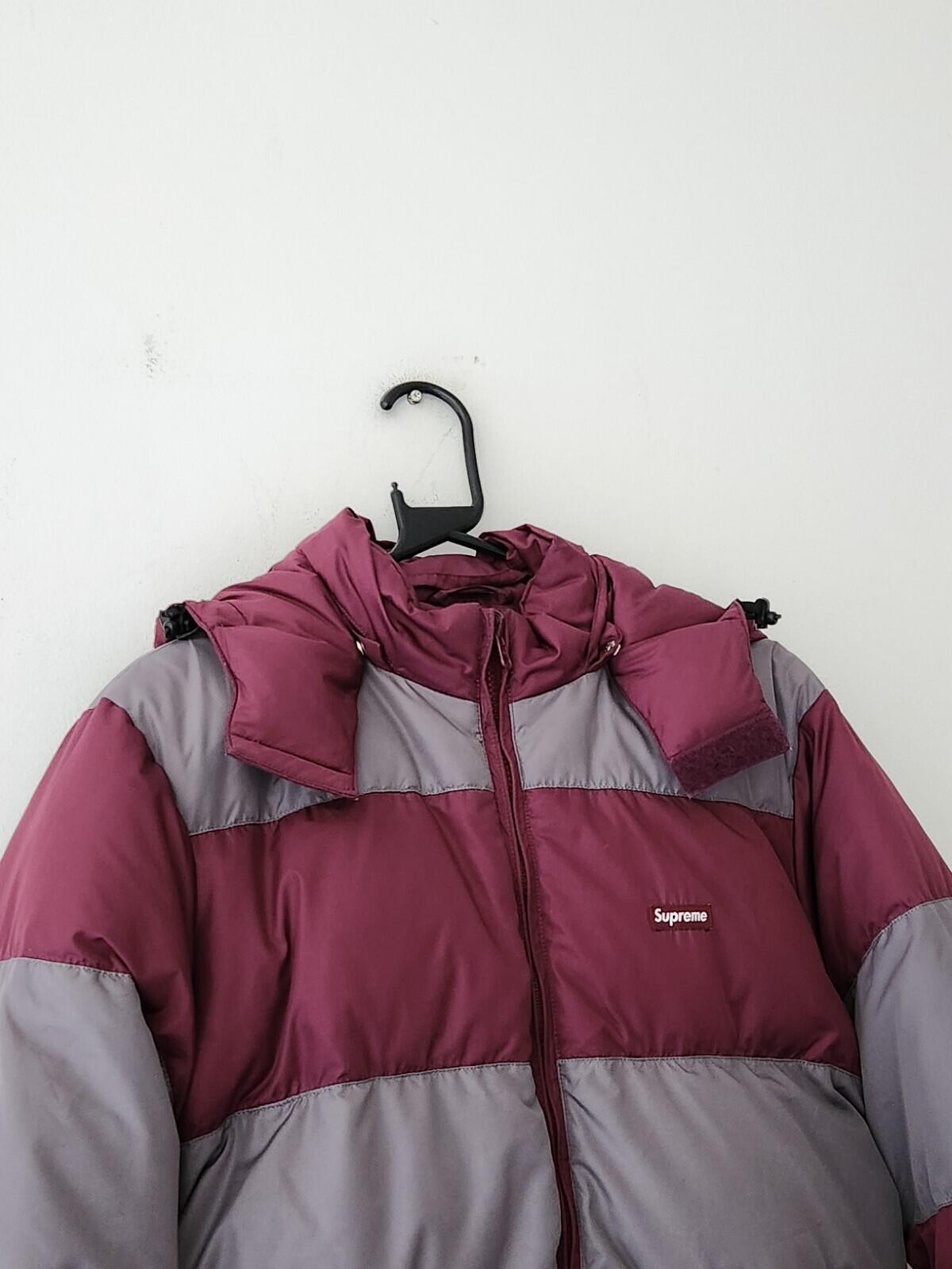 FW12 Supreme Reversible striped down jacket L Large puffer
