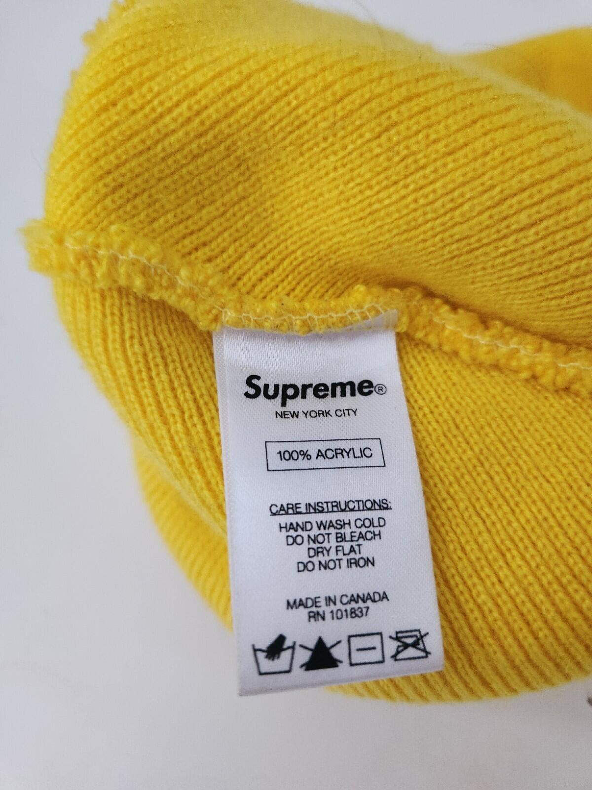 FW13 Supreme Starter Piss Face Beanie Gelb Supreme Mark Gonzales