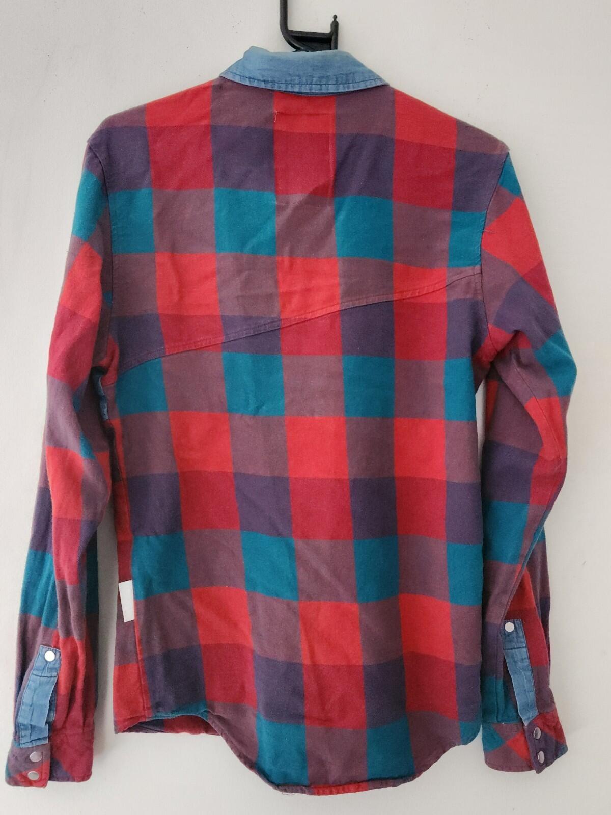 HUMOR Dummy Shirt flannel checked S small Multicoloured long sleeve Denim