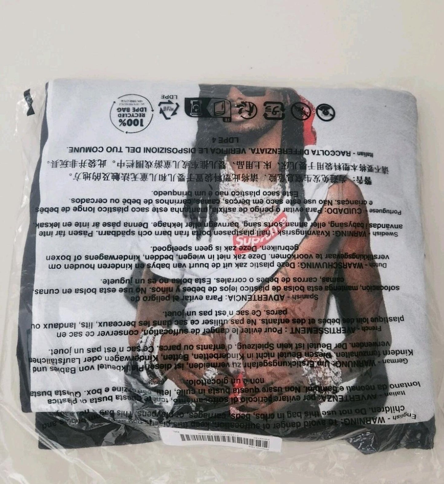 FW25 Supreme Playboy Carti Photo Tee Black Size XXL