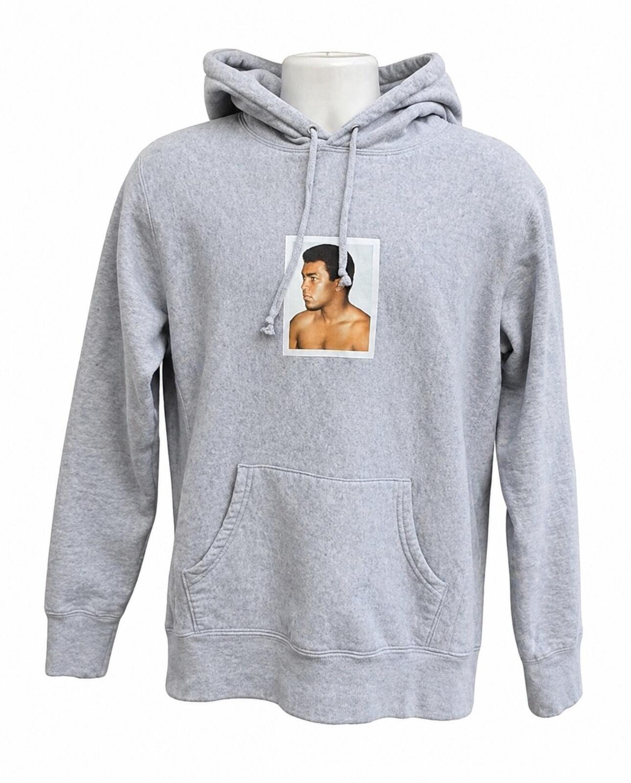 SS16 Supreme AliWarhol Hooded Sweatshirt Heather Grey Größe M Muhammad Ali