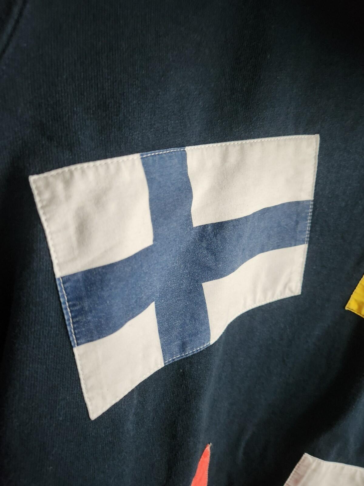 FW13 Supreme Flags Pullover navy hooded sweatshirt size M medium vintage hoodie