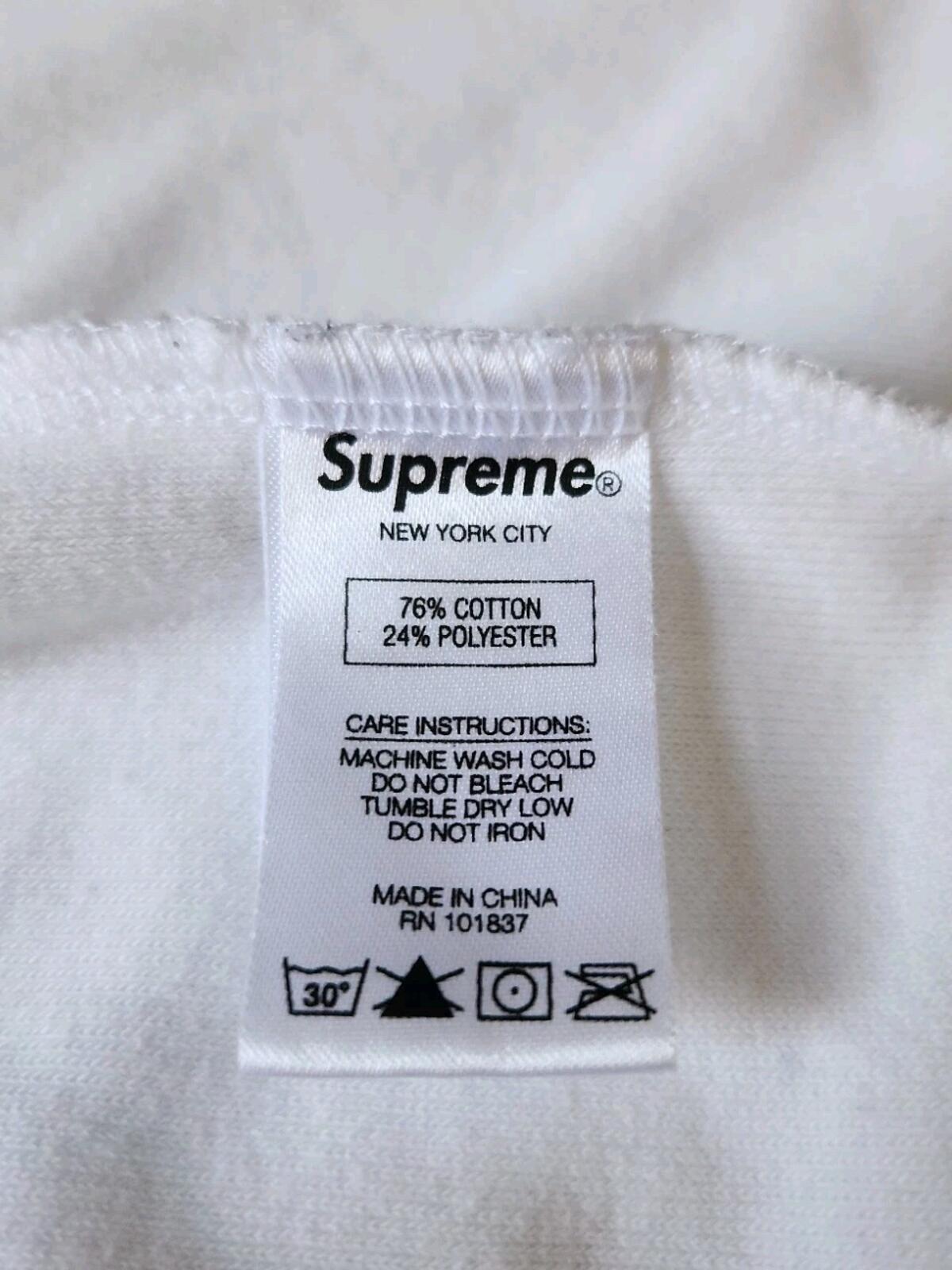 SS17 Supreme Terry Small box tee size L Large white T-shirt