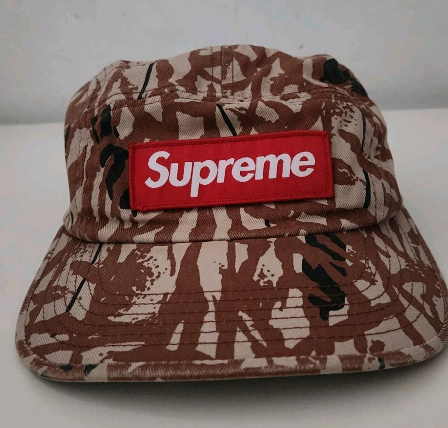 SS13 Supreme Reed Camo Camp Cap 2013 Vintage Hat Red Box Logo Camo Camouflage