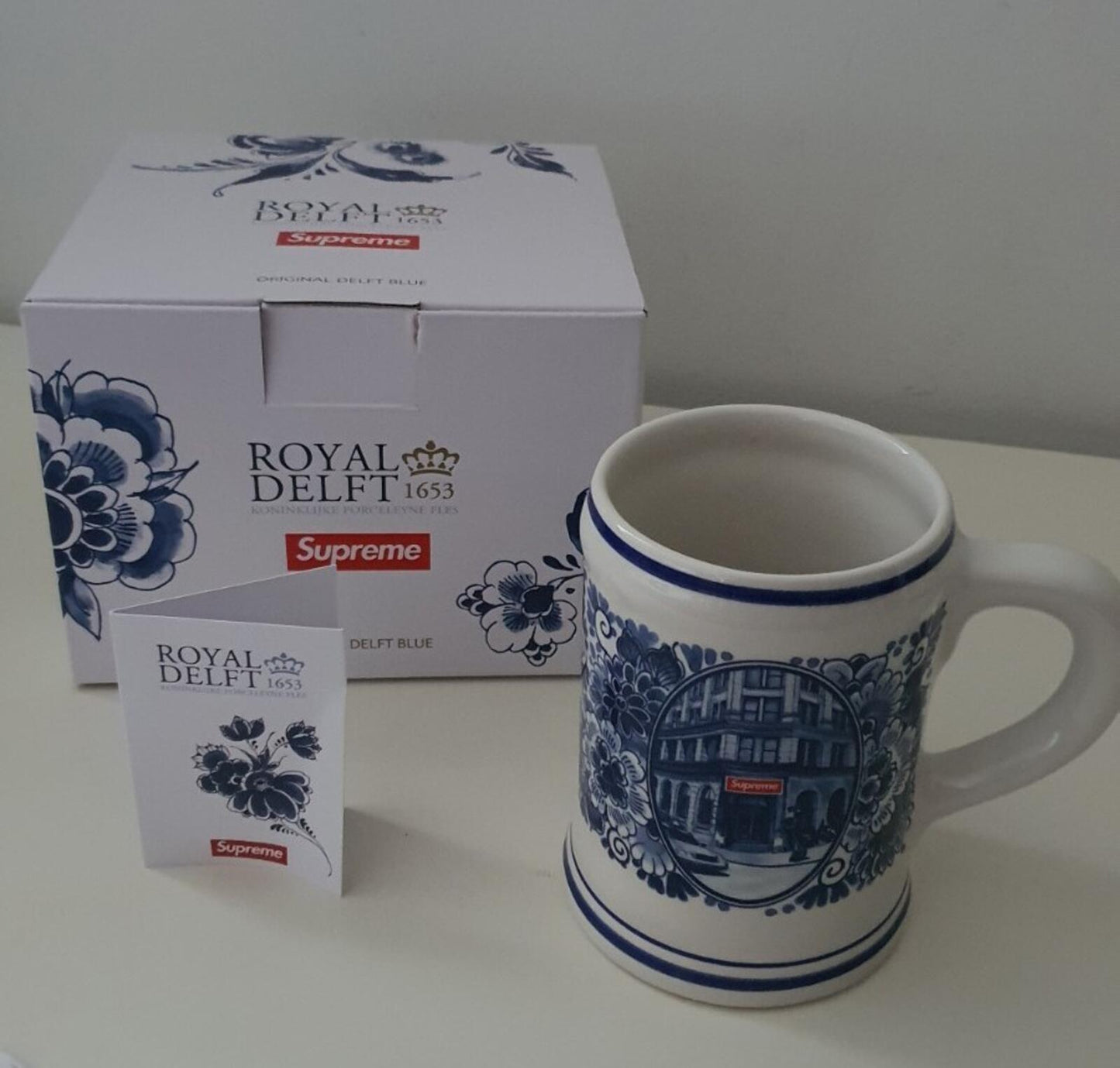 SS21 Supreme Royal Delft 190 Bowery Beer Mug Ceramic