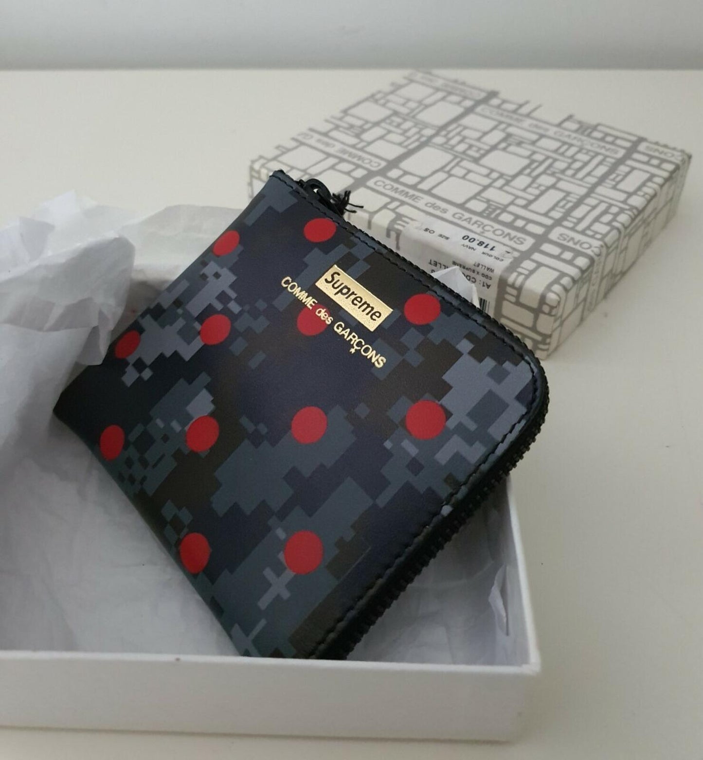 SS13 Supreme x Comme Des Garcons CDG wallet camo print dots CDG Very rare New
