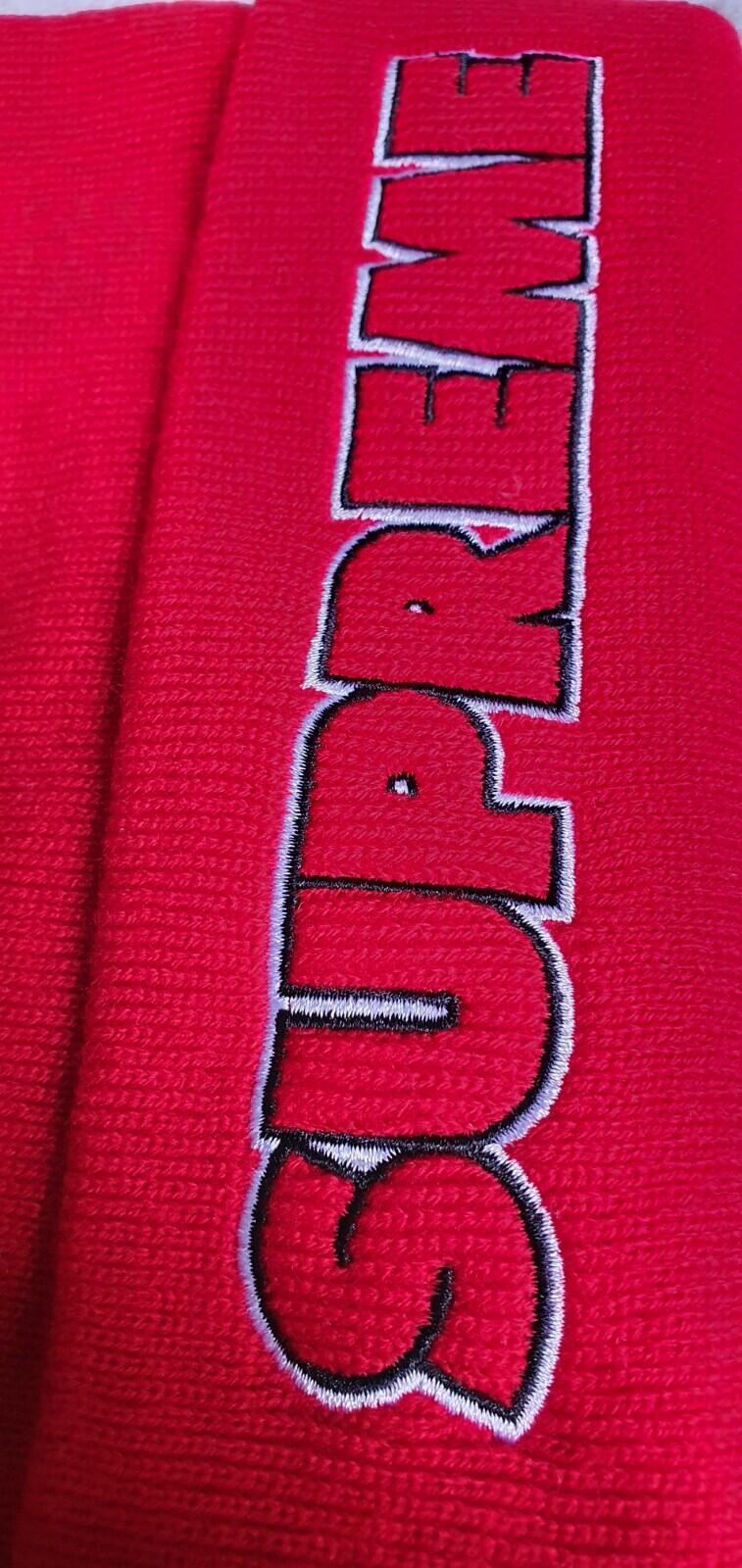 FW19 Supreme outline red Beanie World Famous New Hat