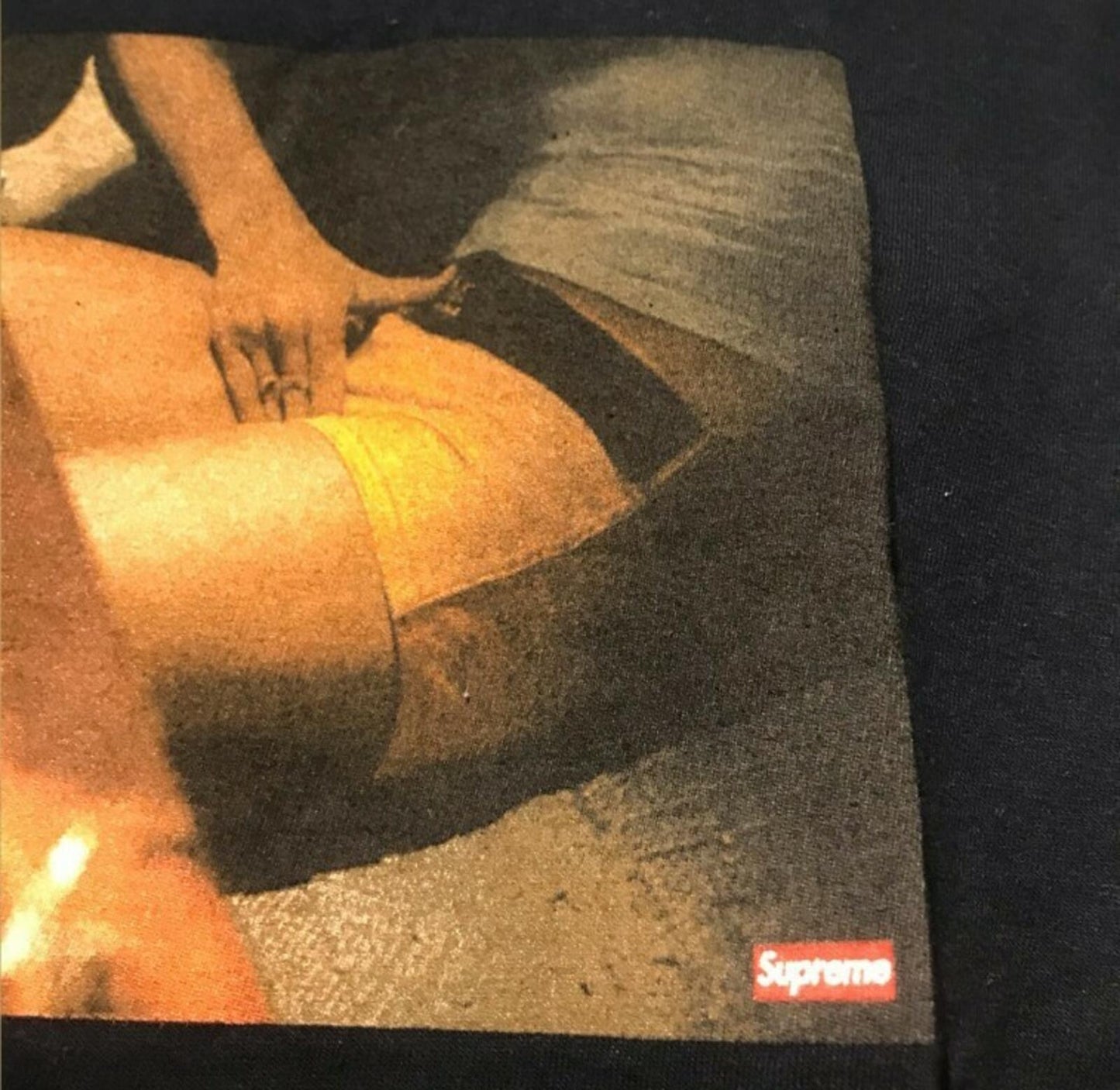 SS15 Supreme KIDS Hand Tee Navy Size L  Jesus Christ