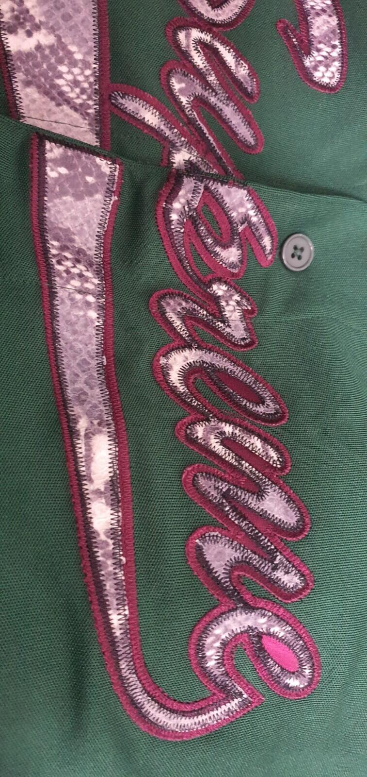 SS17 Supreme Snake Script Logo baseball Jersey M Medium tee t-shirt Green Top