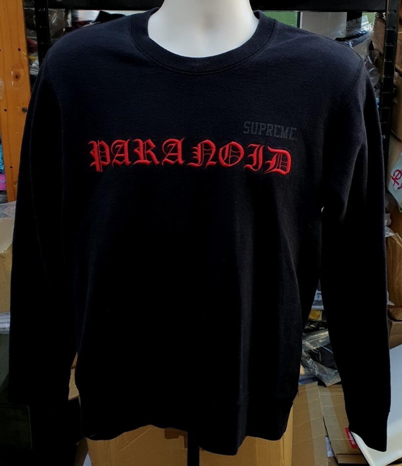 SS16 Supreme x Black Sabbath Paranoid Crewneck Black Size S Ozzy Osbourne