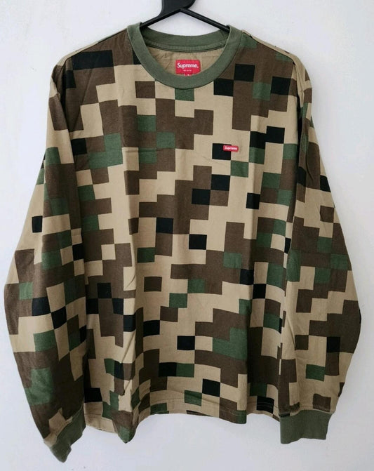 FW20 Supreme Small Box L/S Tee Digi Camo Top talla S camiseta de manga larga