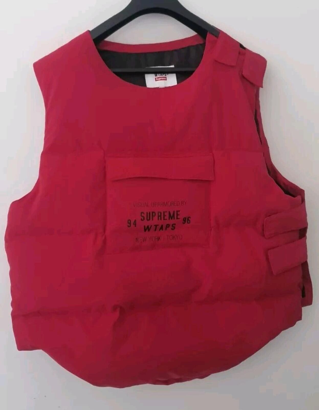 FW21 Supreme x WTAPS Tactical Down Vest Red Size L Water Resistant