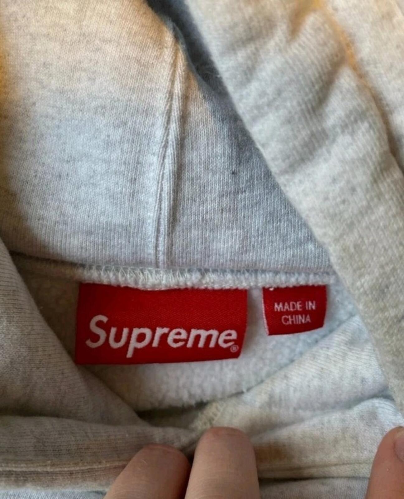 SS22 Supreme Team Chenille Hooded Sweatshirt Size M Medium Ash Grey hoodie