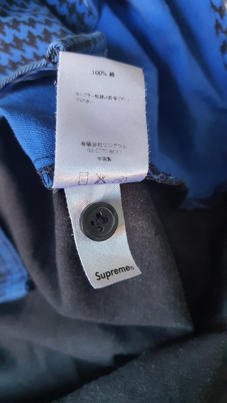 FW16 Supreme Animal Patchwork Twill Shirt Blue Size M