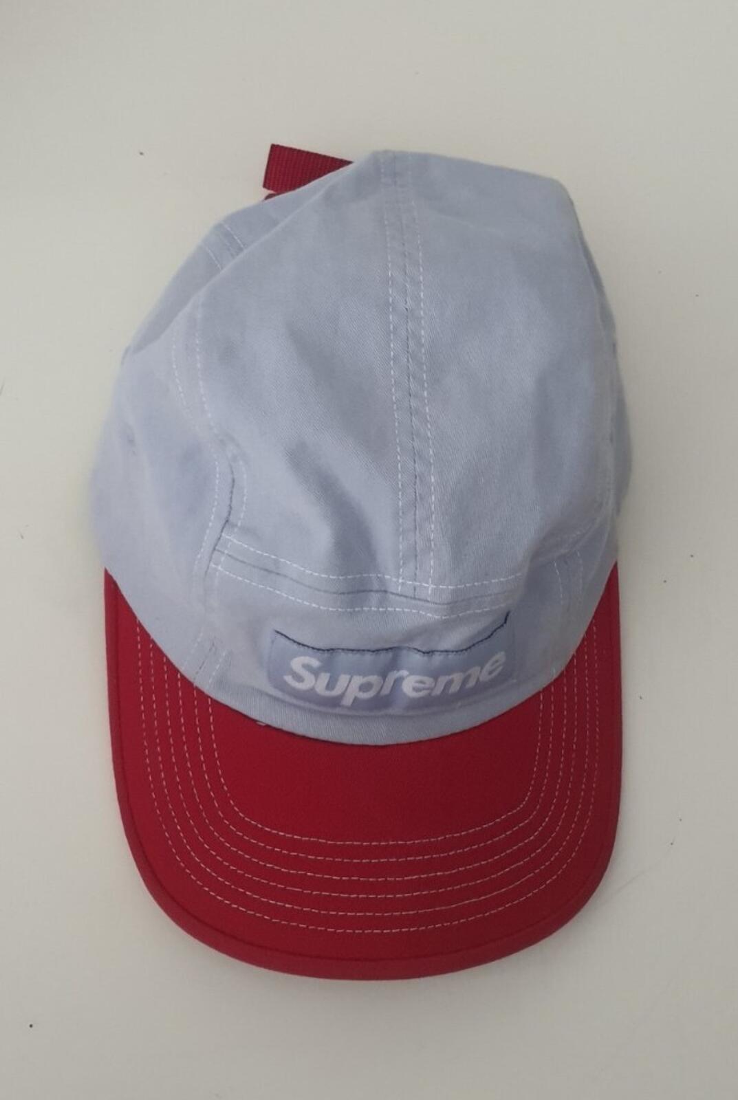 SS22 Supreme 2-Tone Twill Camp Cap Hut Rot Hellblau Rot