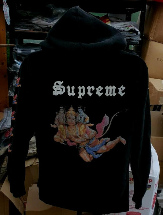 FW13 Supreme Ganesh Hanu Kapuzenpullover Schwarz Größe M