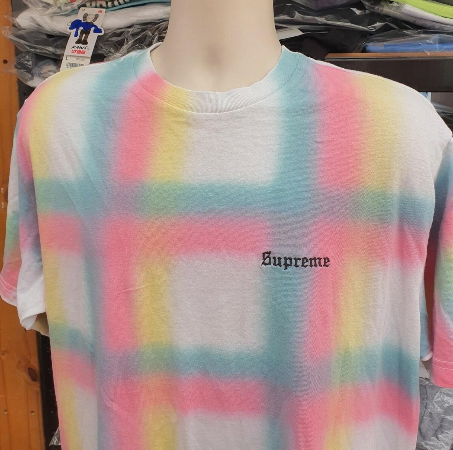 SS20 Supreme Sprayed S/S Top Größe L großes T-Shirt weiß