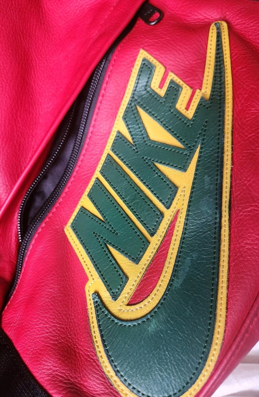FW19 Supreme x Nike Leather duffle bag box logo Premium Cowhide