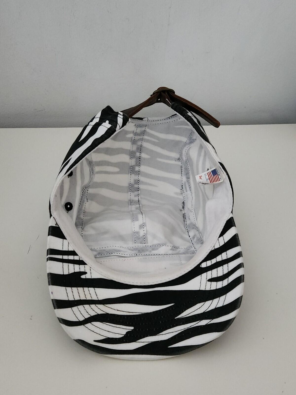 FW22 Supreme Washed Chino Twill Camp Cap Zebra Leather Strap Hat