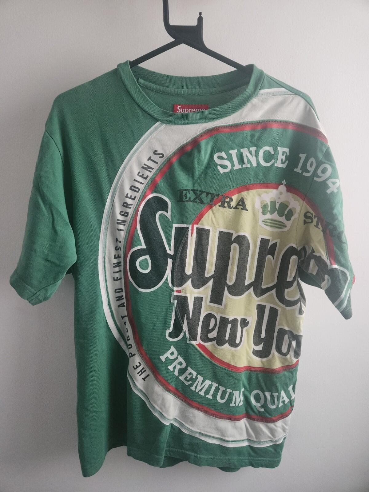 SS25 Supreme Lager S/S Top Green Tee size S Small T-Shirt