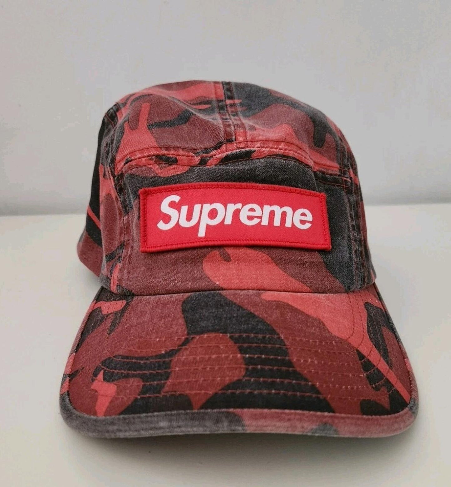 SS23 Supreme Military Camp Cap Hut Box Logo Rot Camo Camouflage