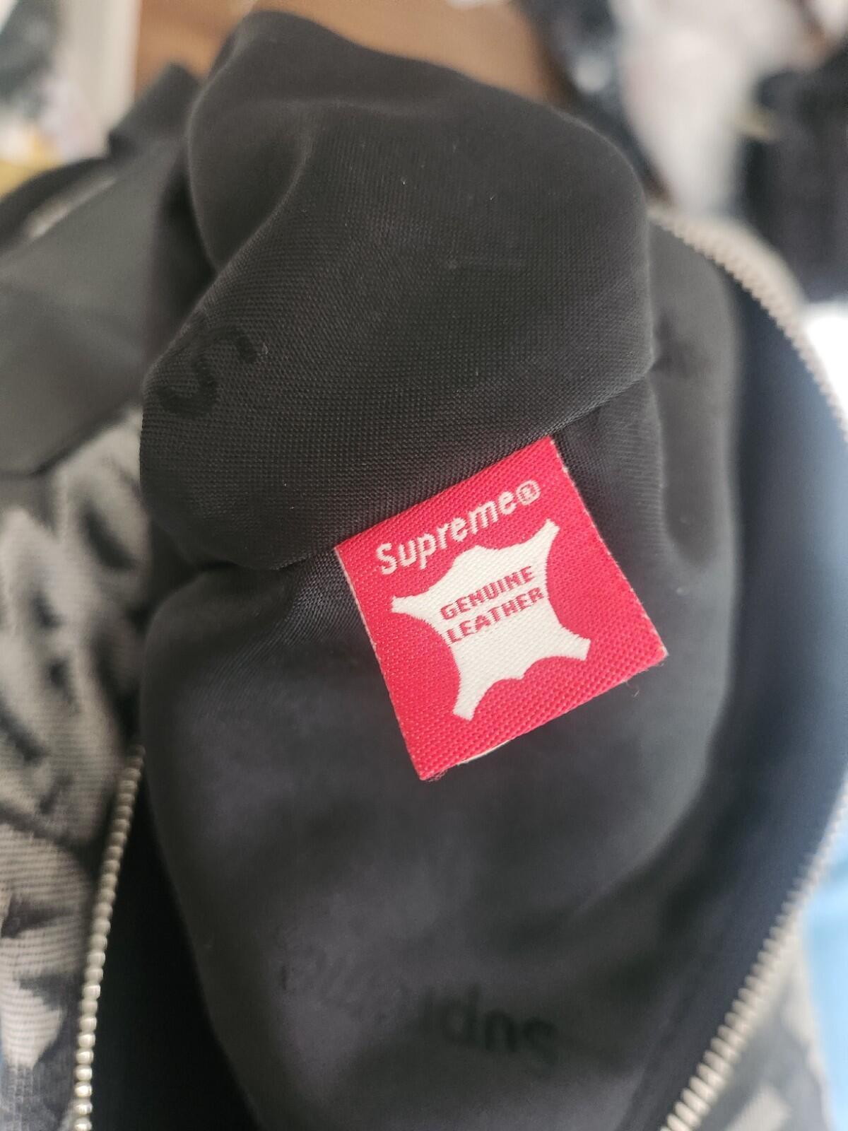 SS22 Supreme Fat Tip Jacquard Denim Backpack bag Black Rucksack