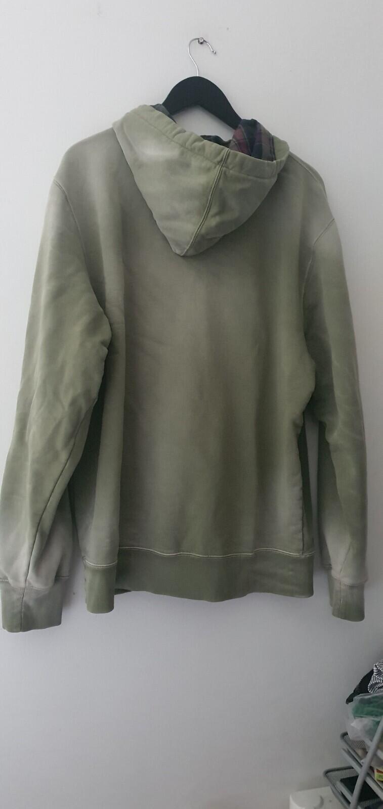 FW18 Supreme Bleached Zip Up Sweatshirt Size XL Light Olive Hoodie Hoody