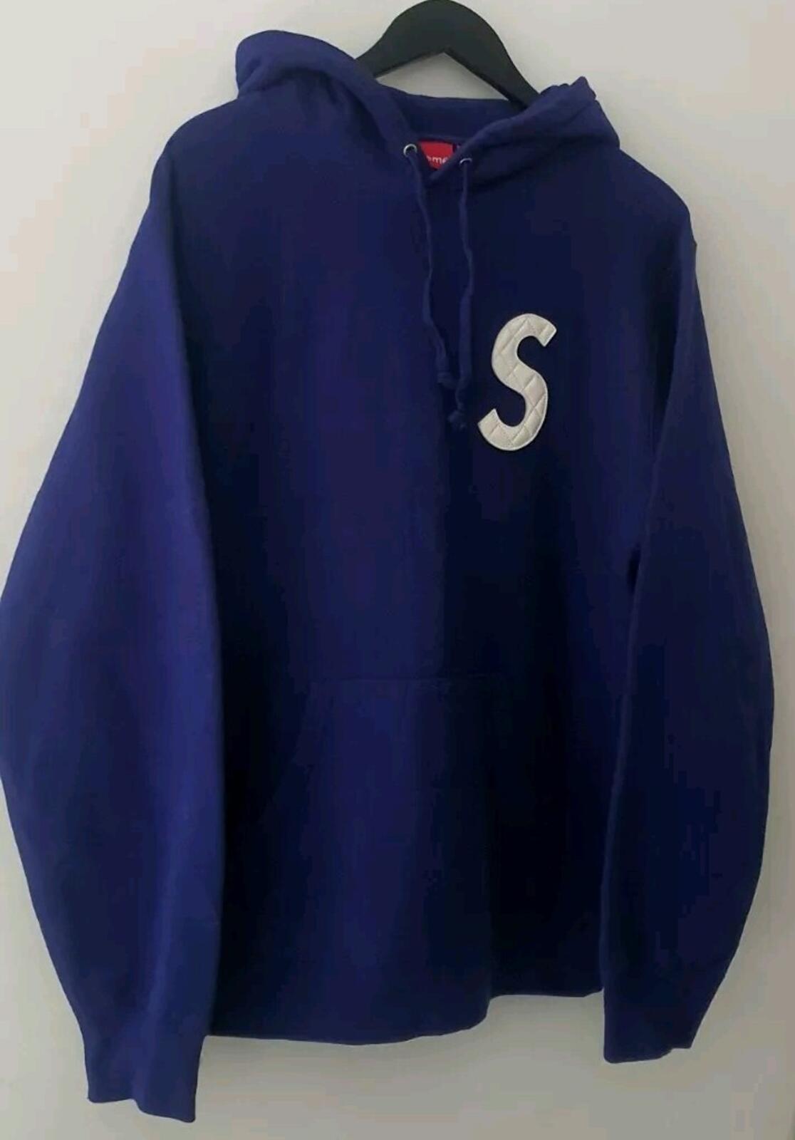 SS20 Supreme S Logo hooded sweatshirt size L Large Royal hoodie Blue