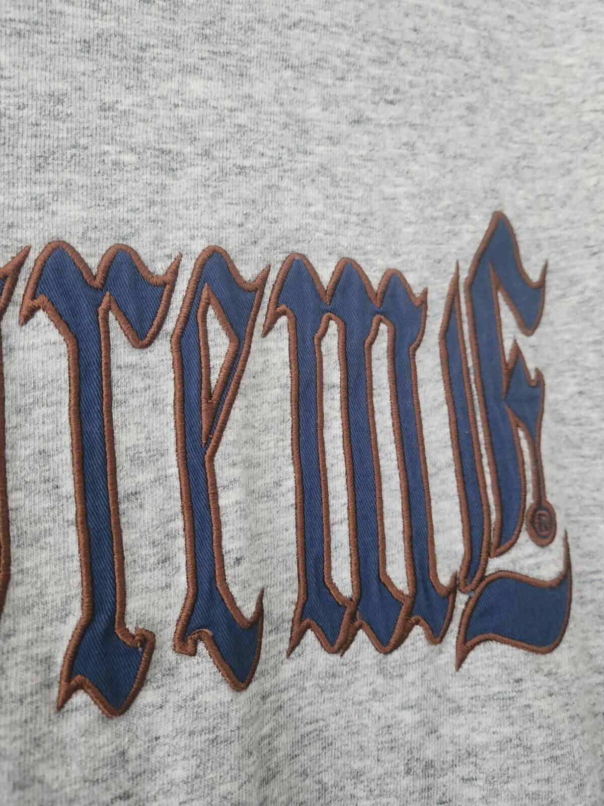 SS24 Supreme Old English S/S Top tee M medium Heather Grey T-Shirt Twill Logo