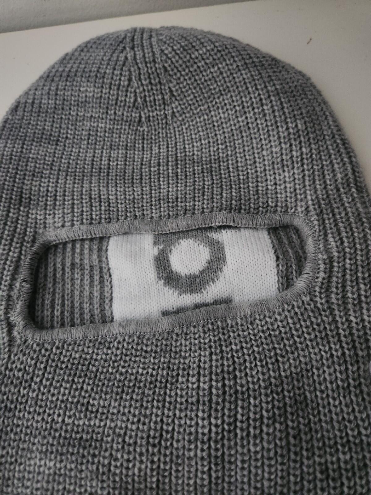FW20 Supreme New Era Balaclava Heather Grey Jacquard Logo Embroidered