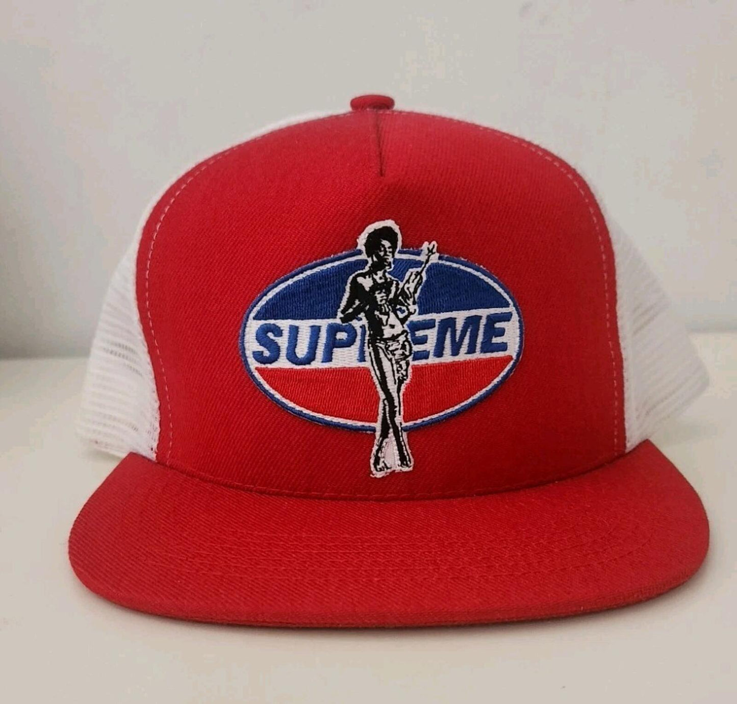 FW17 Supreme x Hysteric Glamour Mesh Back 5-Panel Cap Red