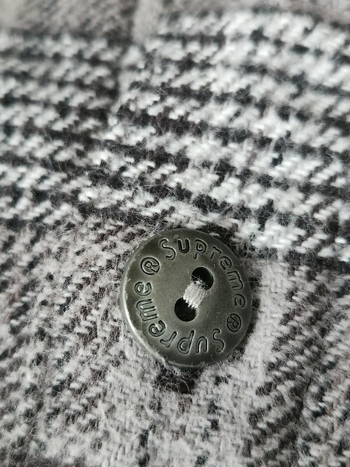 SS18 Supreme Hooded Plaid Flannel Shirt size M medium Black