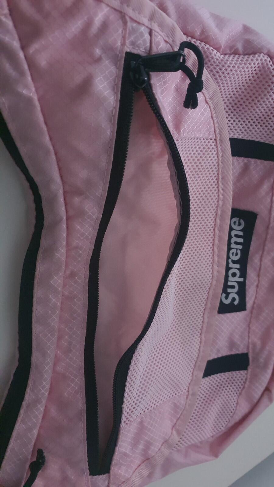 SS22 Supreme small messenger bag Pink Water Resistant Black Box Logo