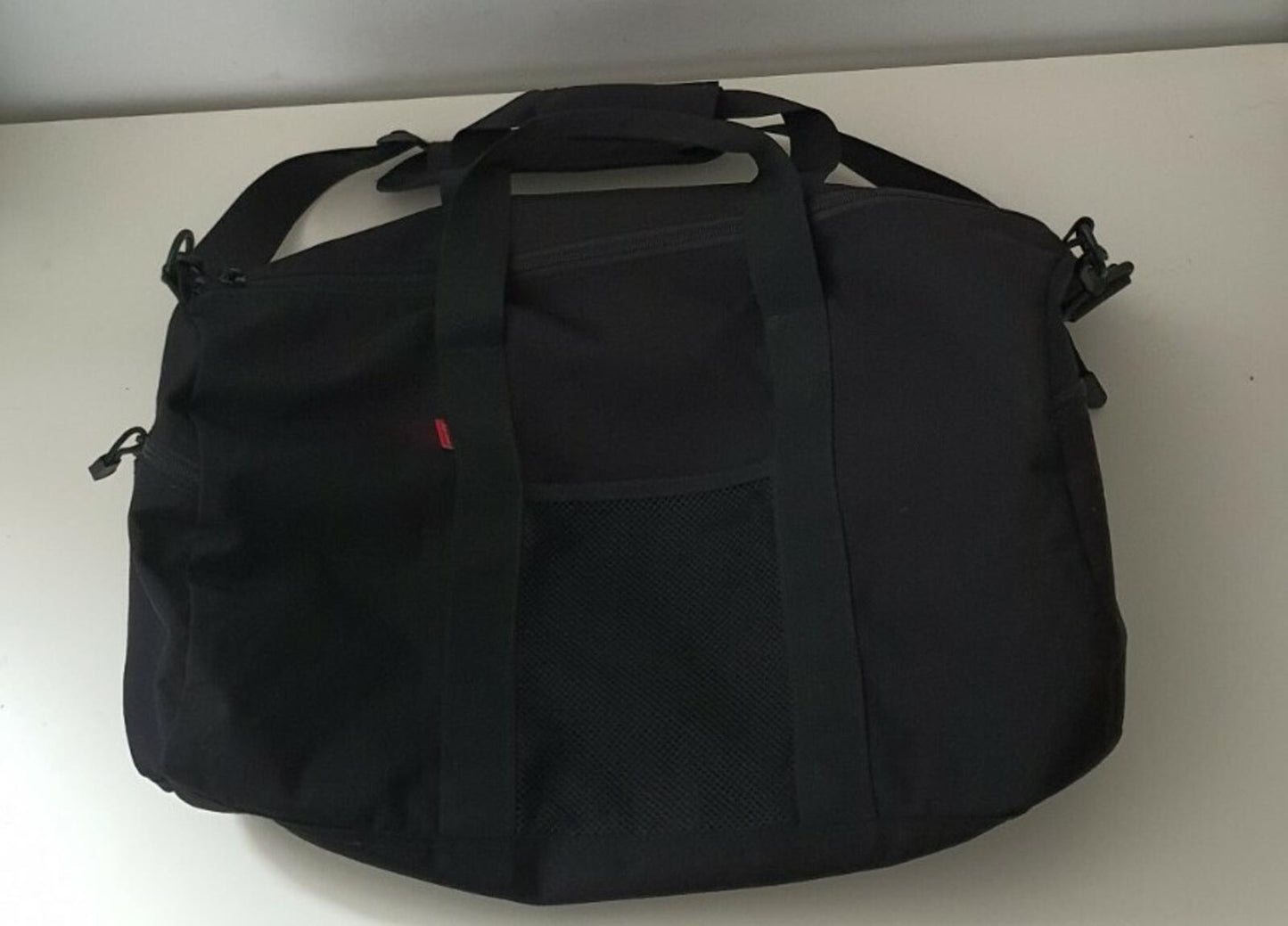 FW14 Supreme Hi Vis black duffle bag box logo Cordura messenger reflective Rare
