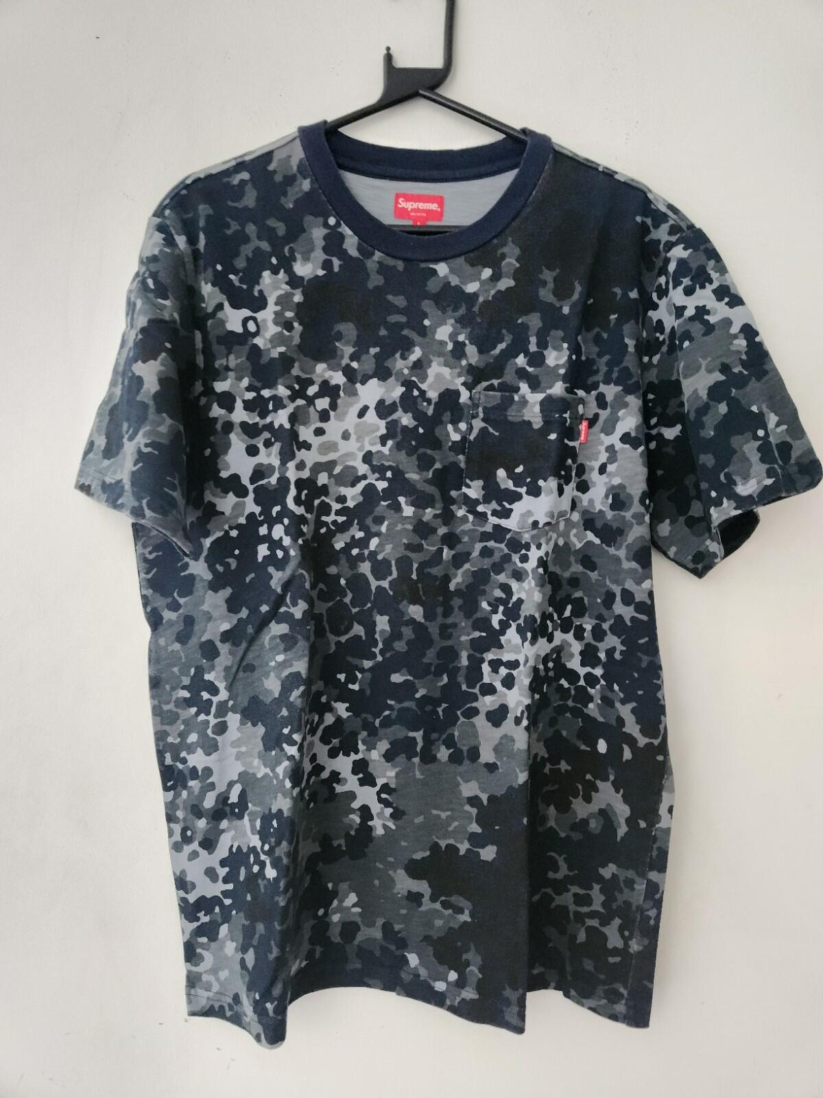 SS19 Supreme Navy German camo S/S pocket tee Size L large short sleeve t-shirt