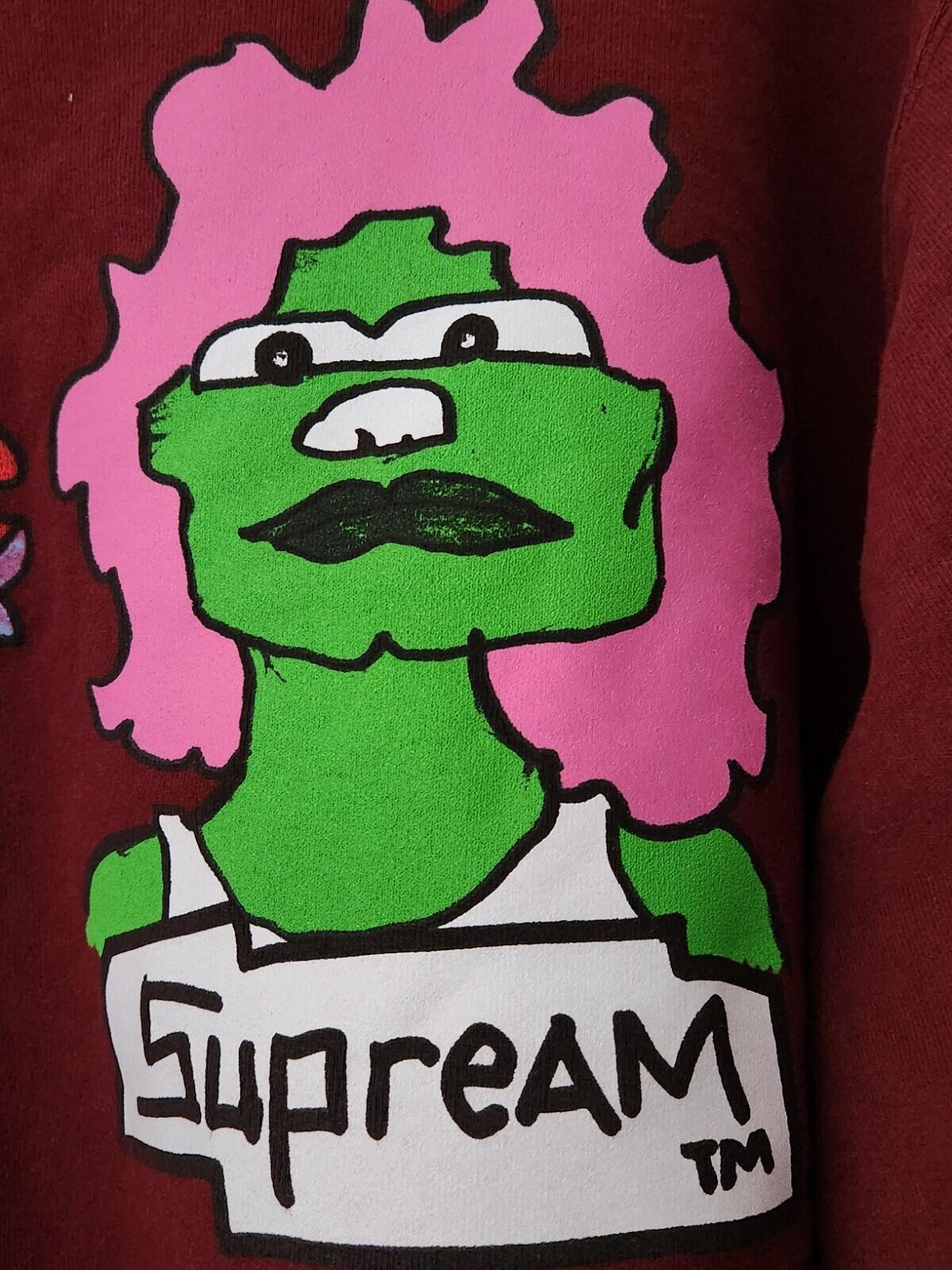 FW17 Supreme Gonz Heads Burgundy crewneck size L large sweatshirt Mark Gonzales